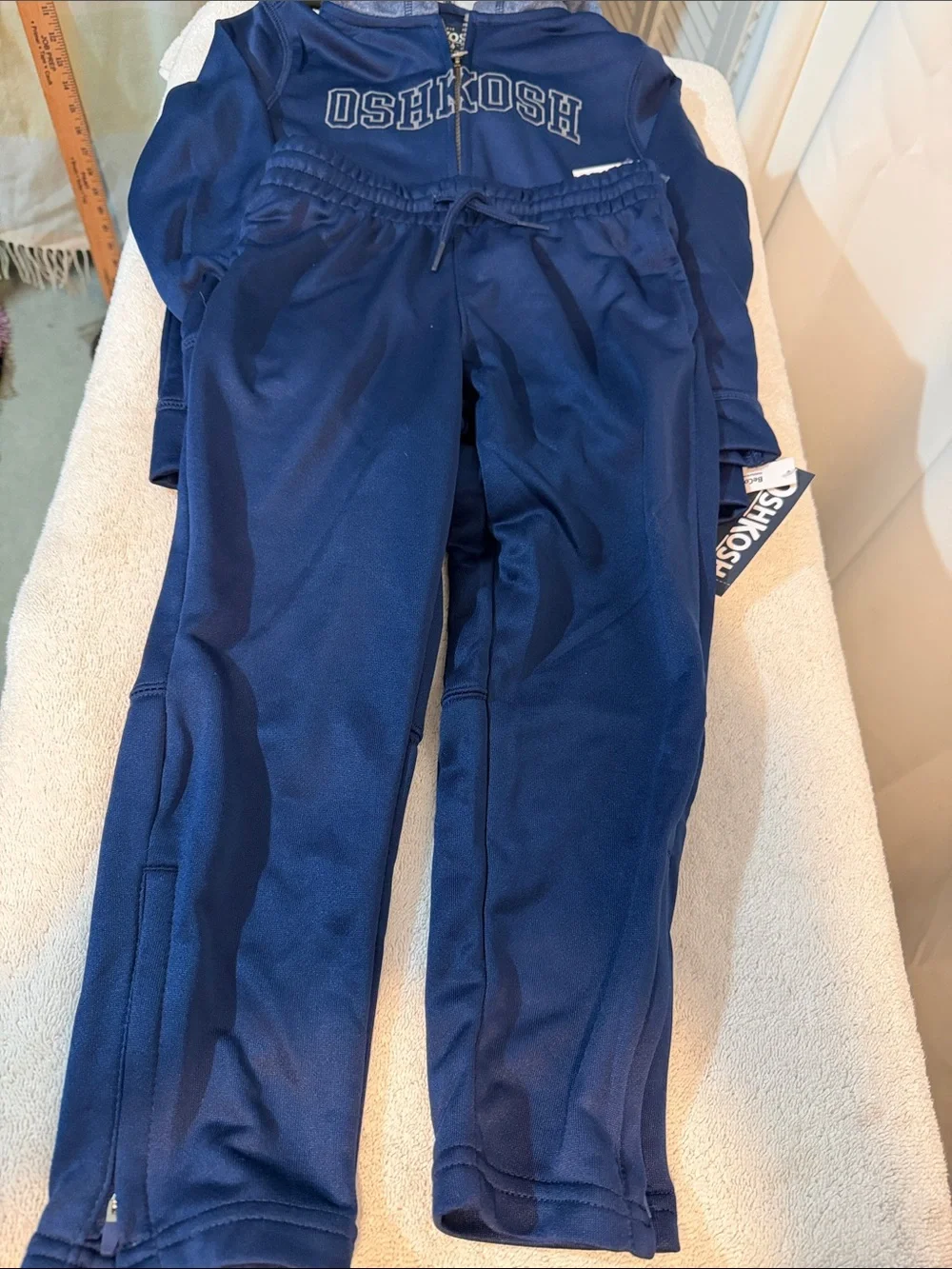 NWT Track Suit OshKosh B'gosh Navy Blue Hooded Zip with Drawstring Joggers B5
